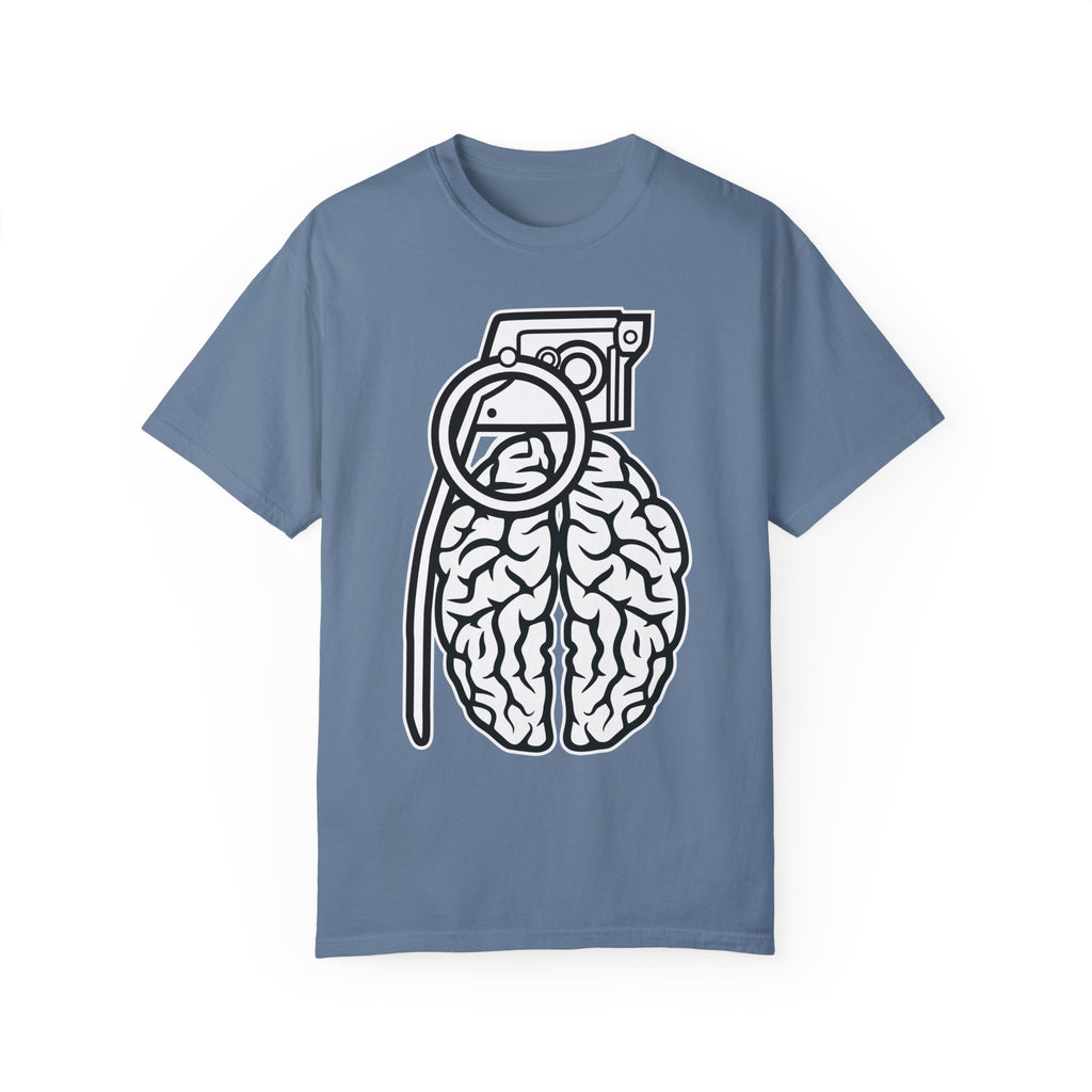 BraggerSwine Unisex Garment-Dyed T-Shirt - Grenade Brain