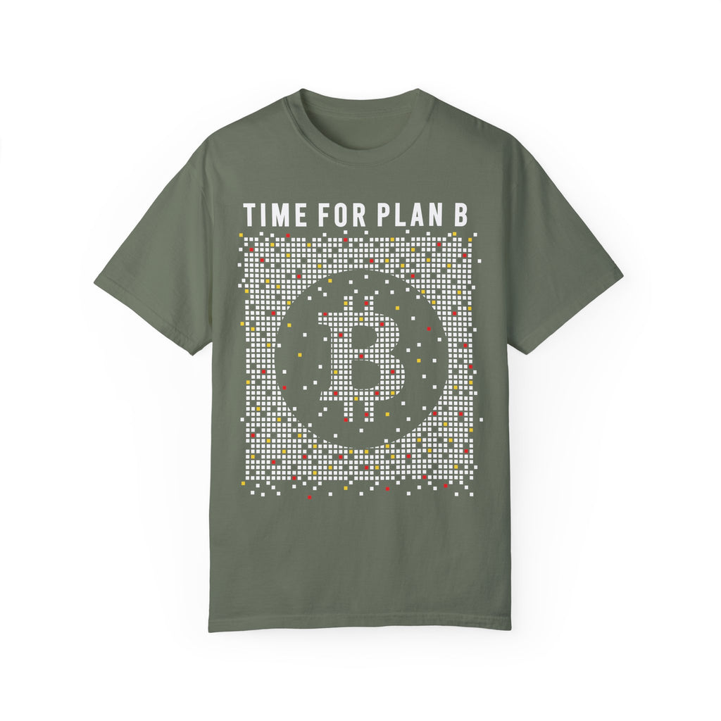 BraggerSwine Unisex Garment-Dyed T-Shirt - Time For Plan Bitcoin