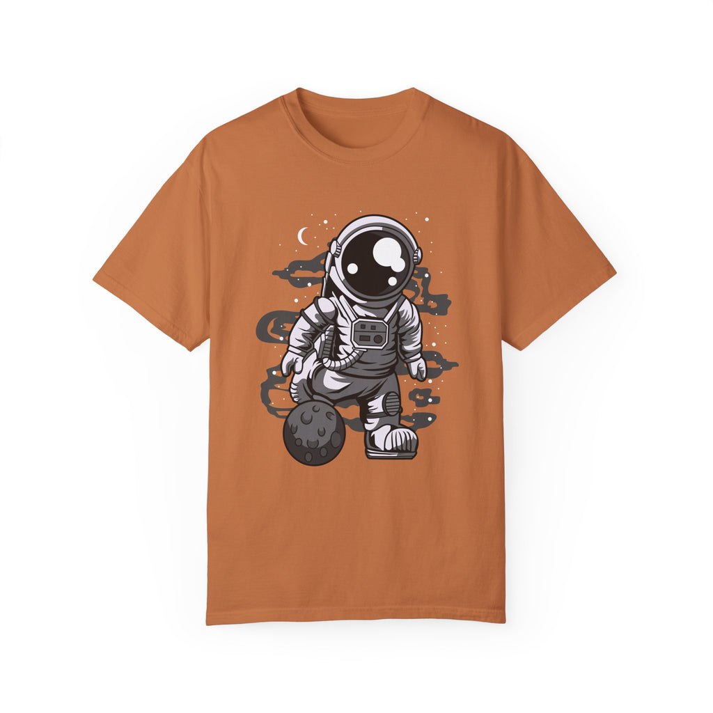 BraggerSwine Unisex Garment-Dyed T-Shirt - Astronaut Soccer