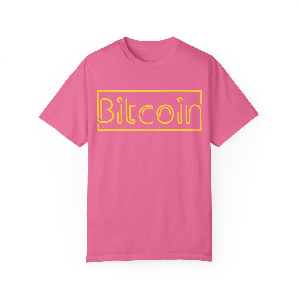 BraggerSwine Unisex Garment-Dyed T-Shirt - Bitcoin Neon