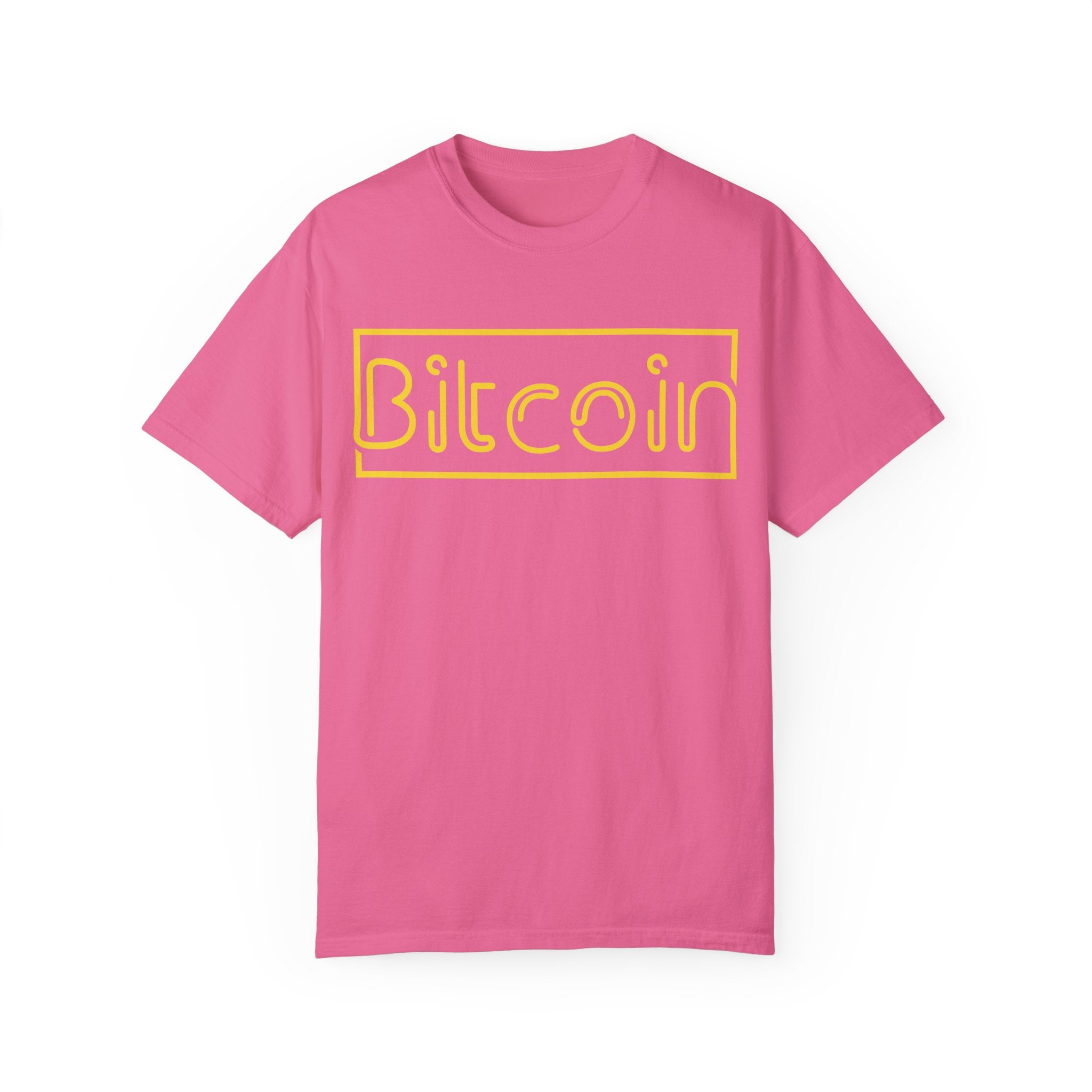 BraggerSwine Unisex Garment-Dyed T-Shirt - Bitcoin Neon