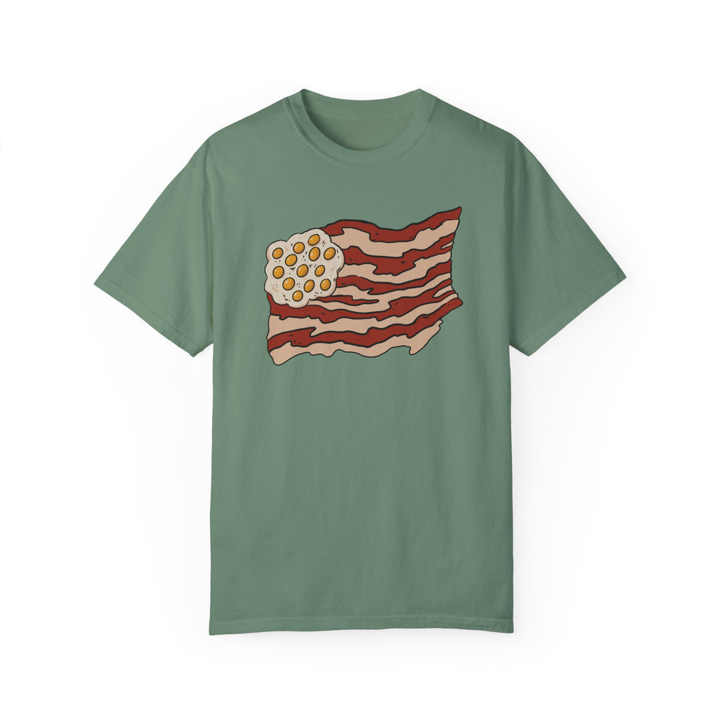 BraggerSwine Unisex Garment-Dyed T-Shirt - Bacon USA Flag