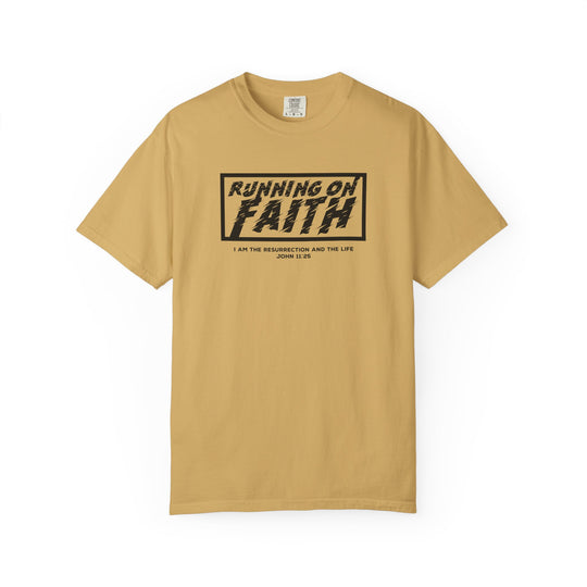 Running on Faith T-Shirt — Christian Scripture Tee (John 12:26)