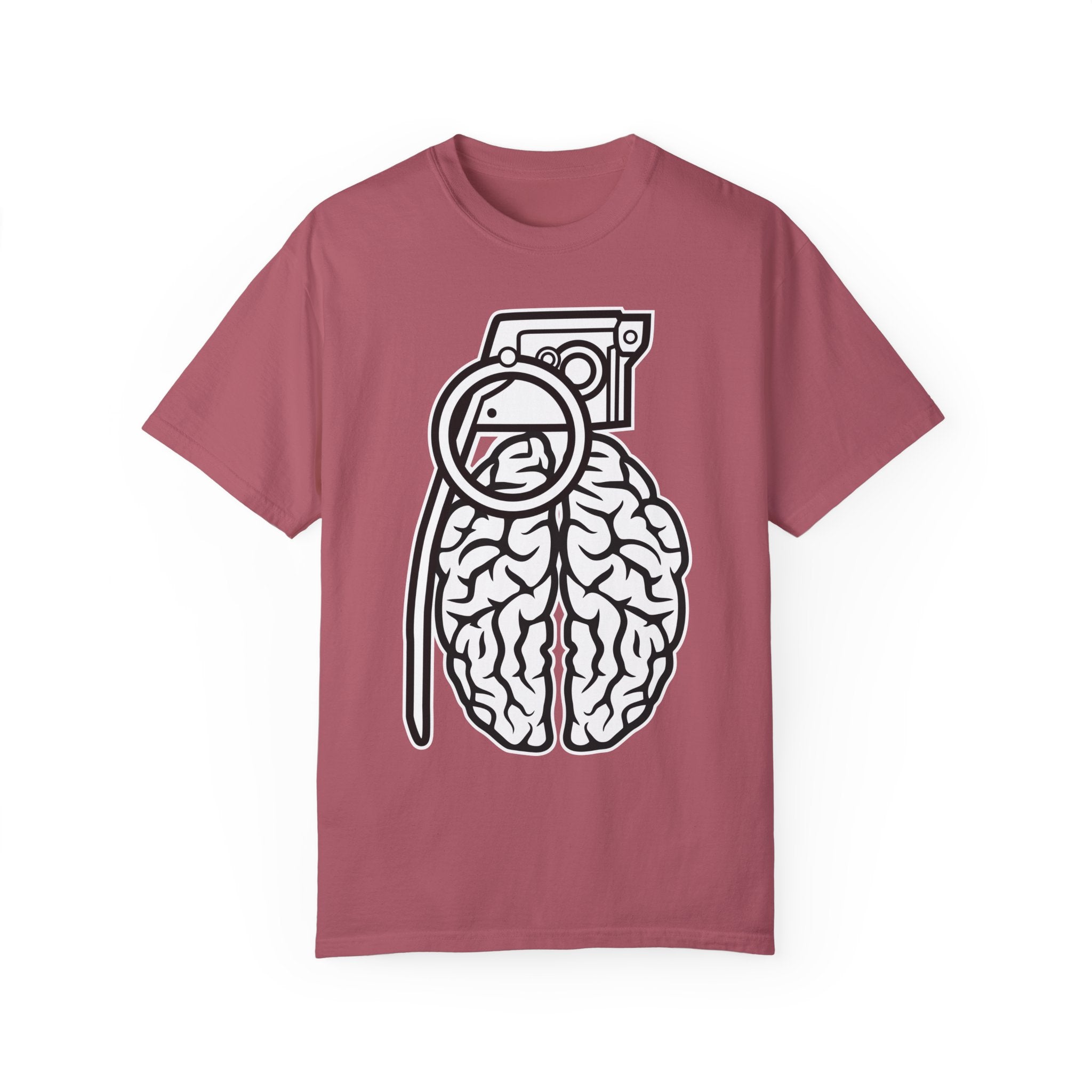 BraggerSwine Unisex Garment-Dyed T-Shirt - Grenade Brain