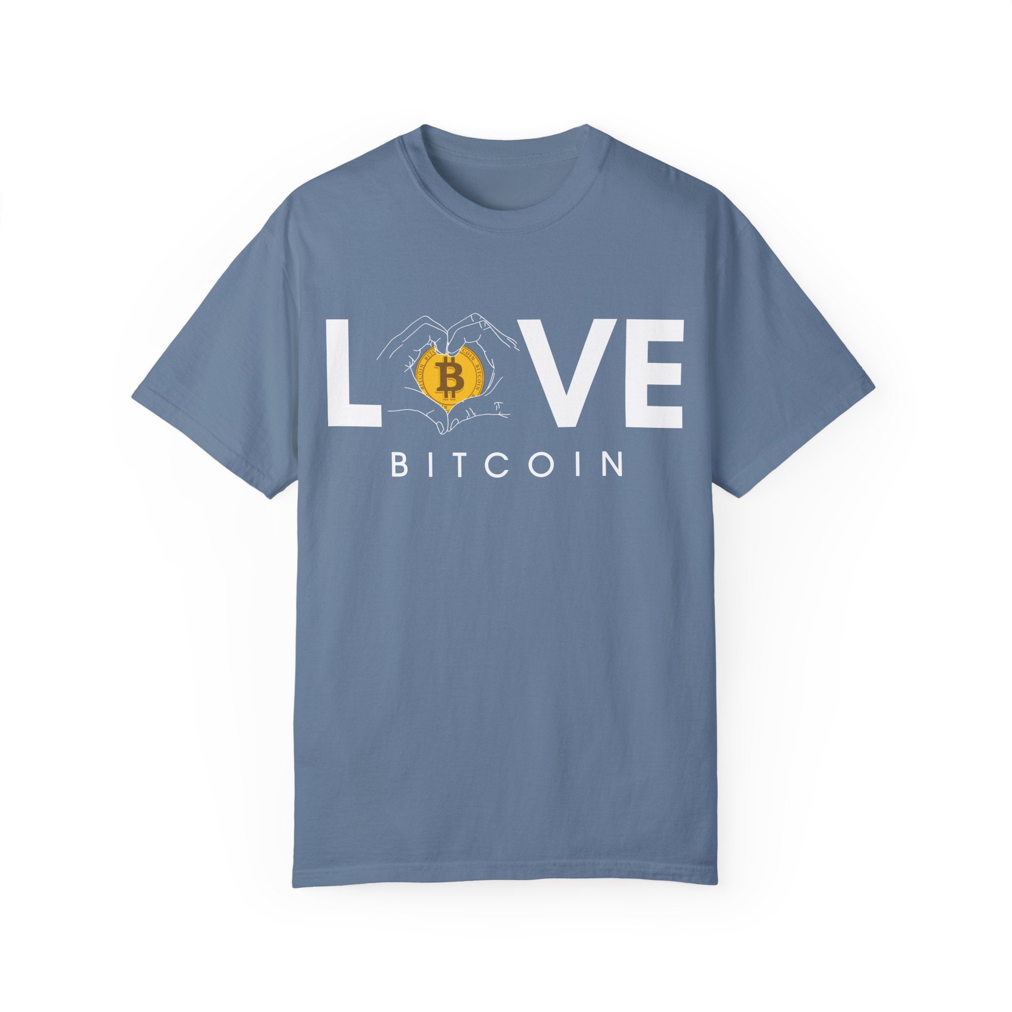 BraggerSwine Unisex Garment-Dyed T-Shirt - Bitcoin Is Love