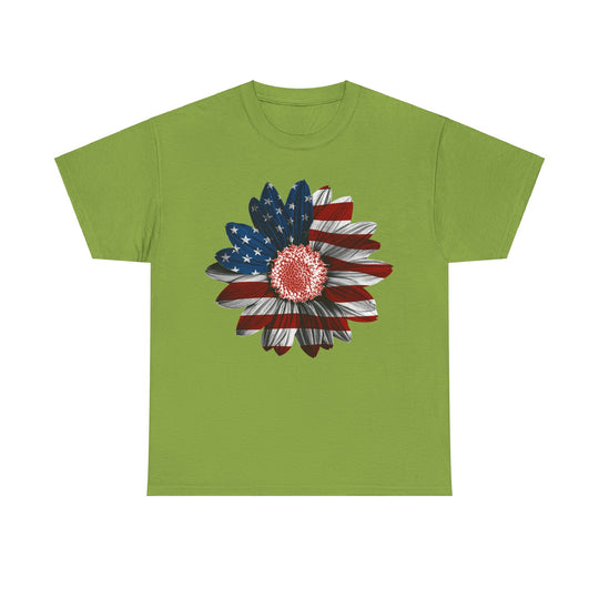 Sunflower USA Flag Unisex Heavy Cotton Tee