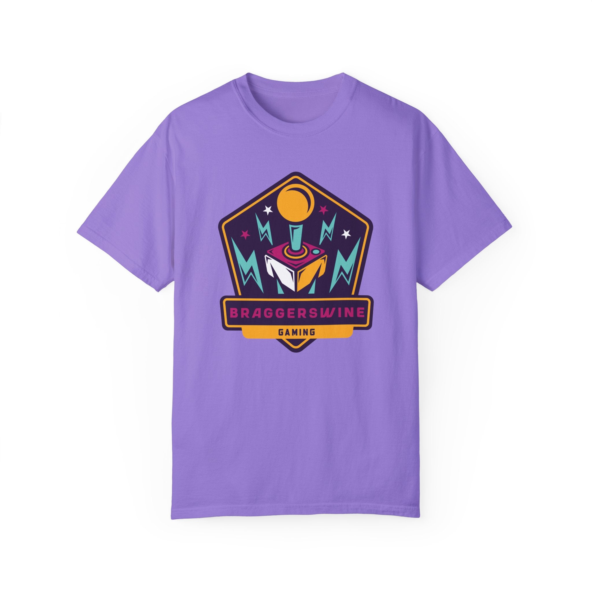 BraggerSwine Unisex Garment-Dyed T-Shirt - BraggerSwine Retro Joystick