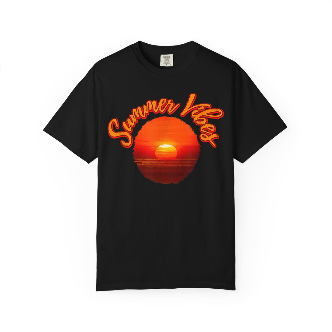 Sunset 'Summer Vibes' T-Shirt — Retro Beach Graphic Tee