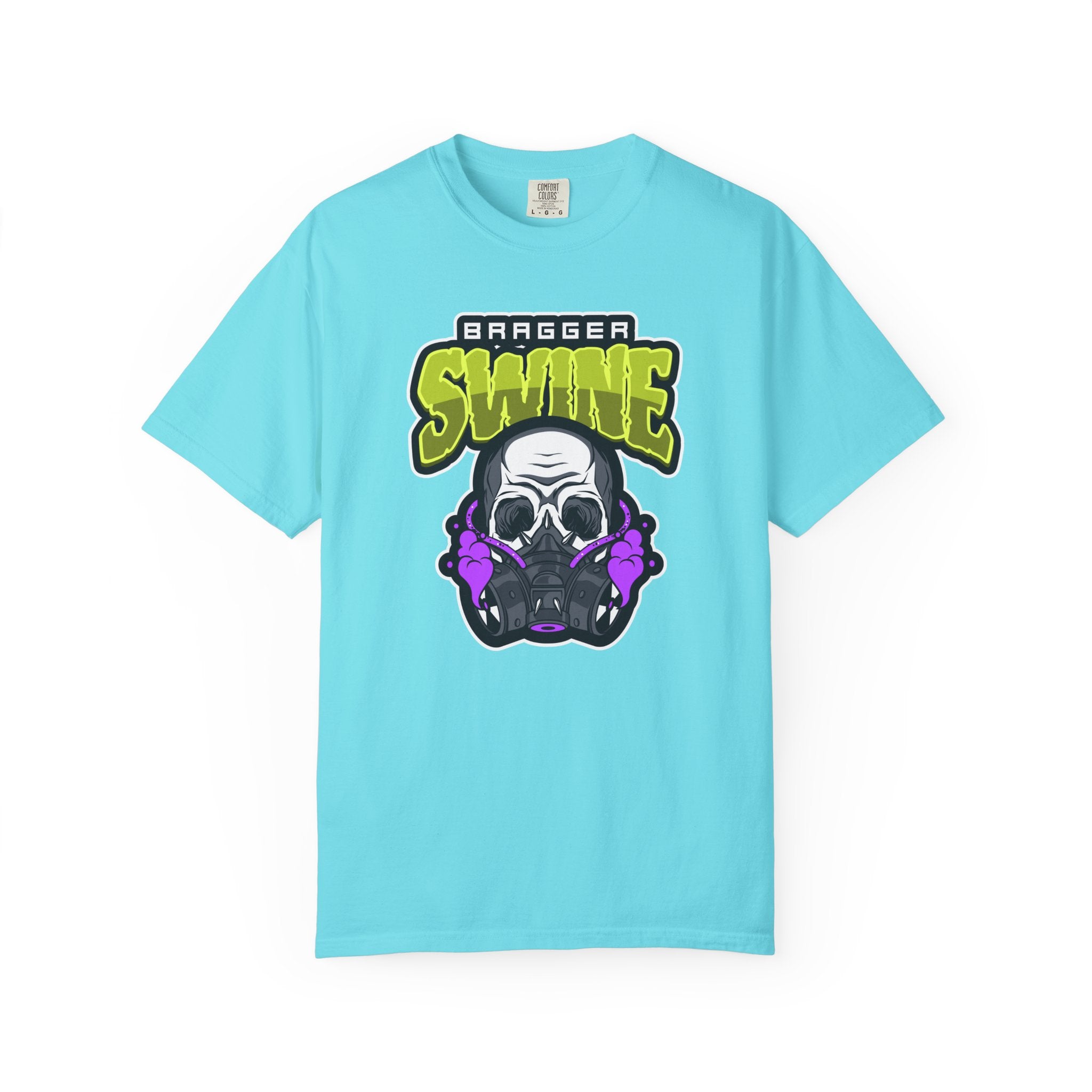 T-Shirt — 'Bragger Swine' Skull Gas Mask Graphic Tee