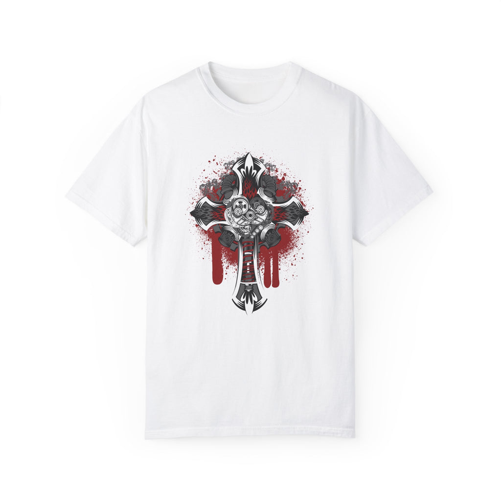 BraggerSwine Unisex Garment-Dyed T-Shirt - Steam Punk Cross
