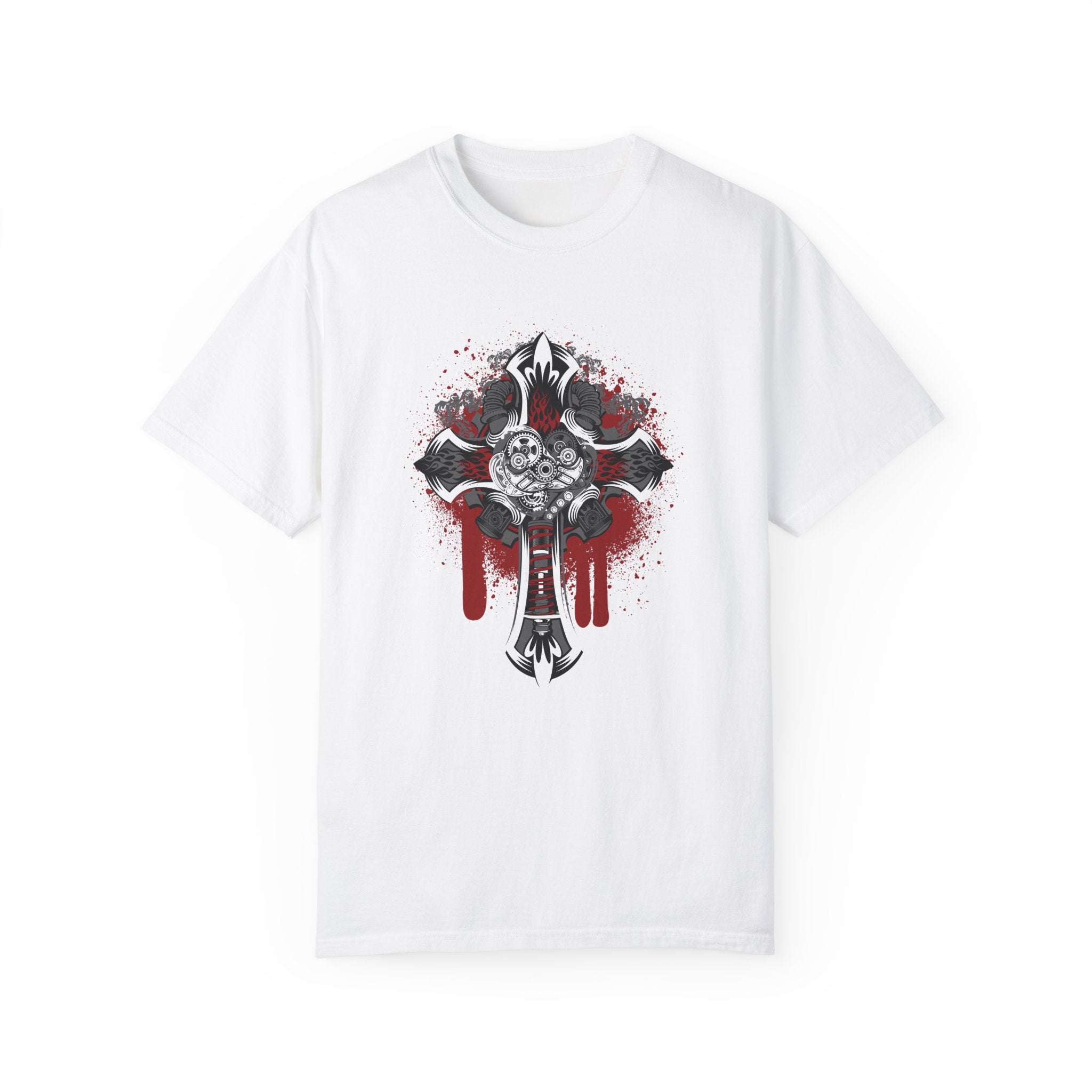 BraggerSwine Unisex Garment-Dyed T-Shirt - Steam Punk Cross