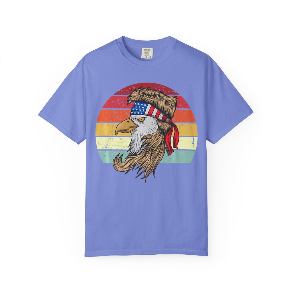 Eagle Head Retro Sunset T-Shirt — American Flag Bandana Patriotic Tee