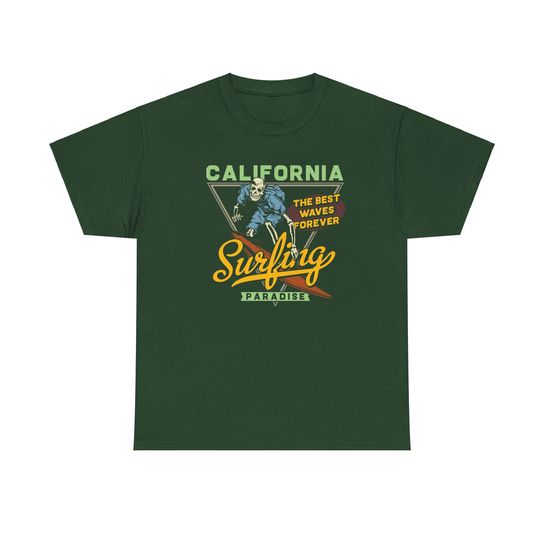 California Surfing Skeleton Unisex Heavy Cotton Tee