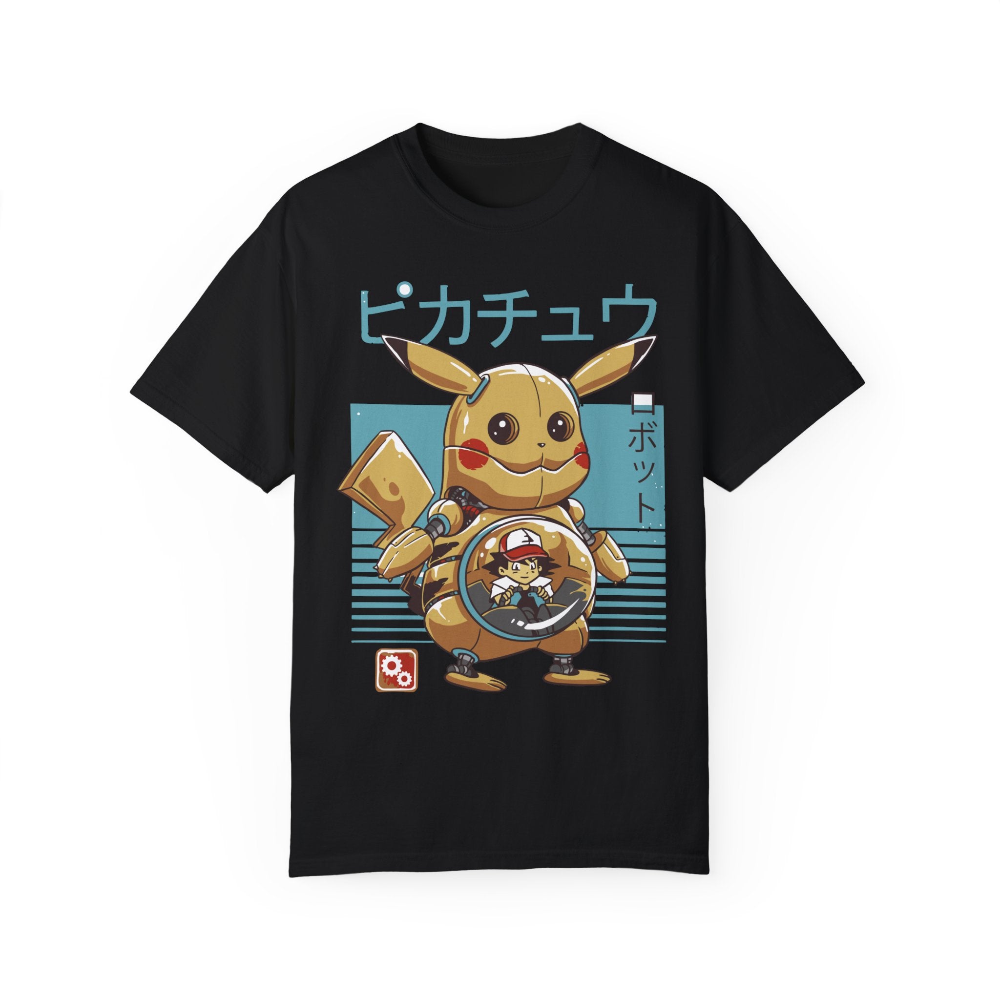 BraggerSwine Unisex Garment-Dyed T-Shirt - Ash y Pika Robot