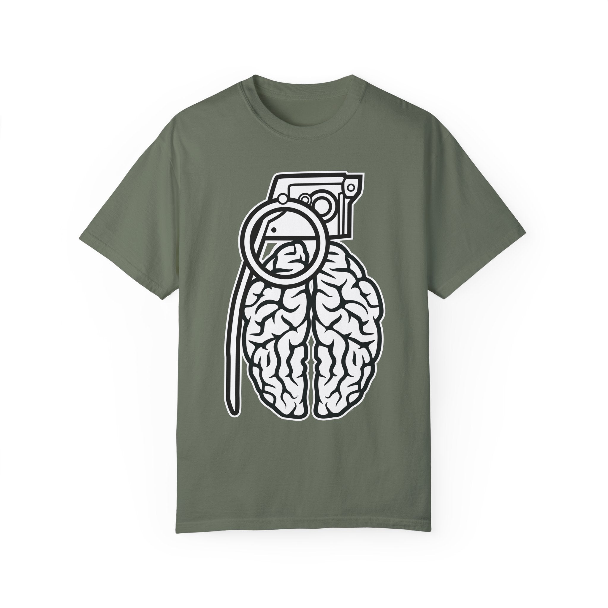 BraggerSwine Unisex Garment-Dyed T-Shirt - Grenade Brain