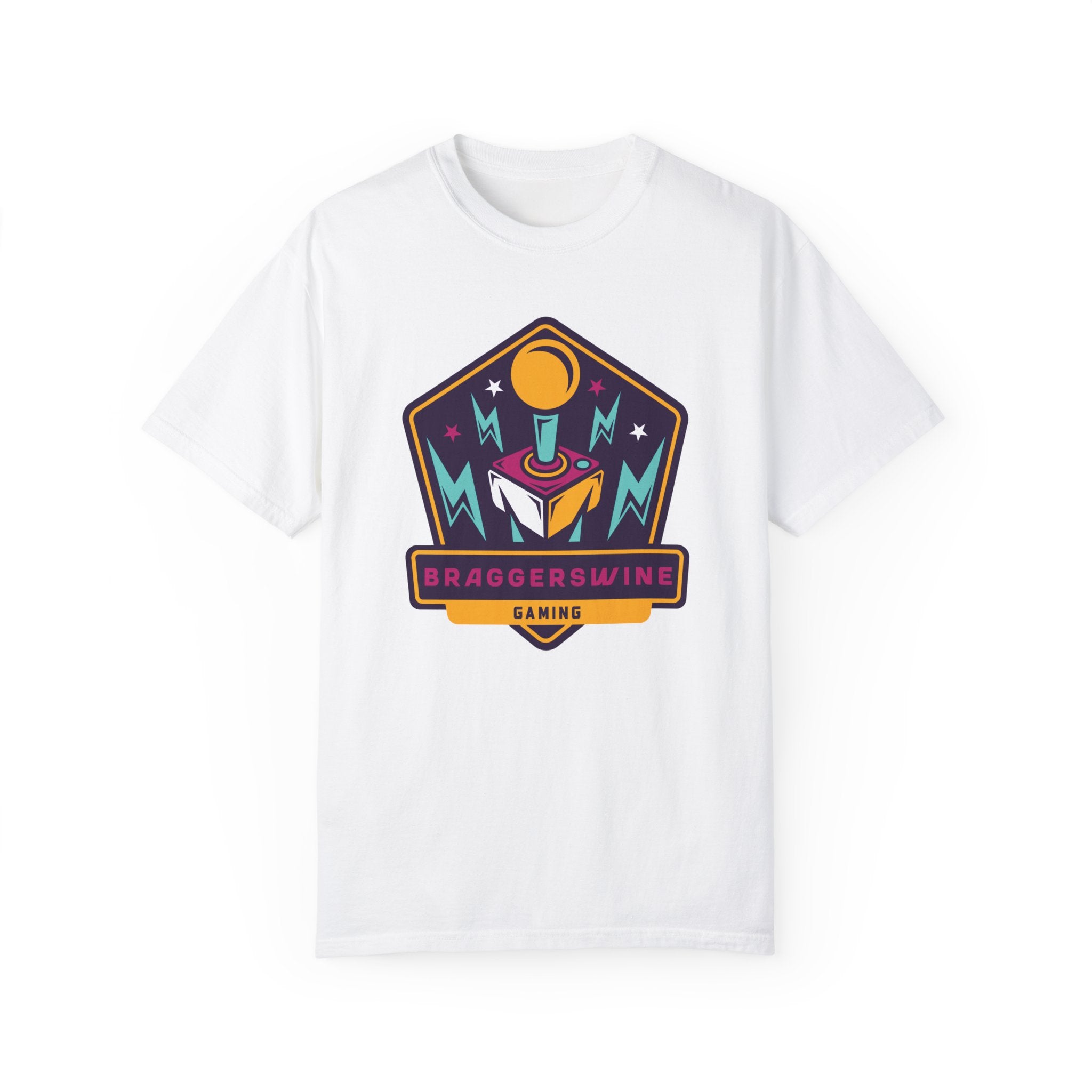 BraggerSwine Unisex Garment-Dyed T-Shirt - BraggerSwine Retro Joystick