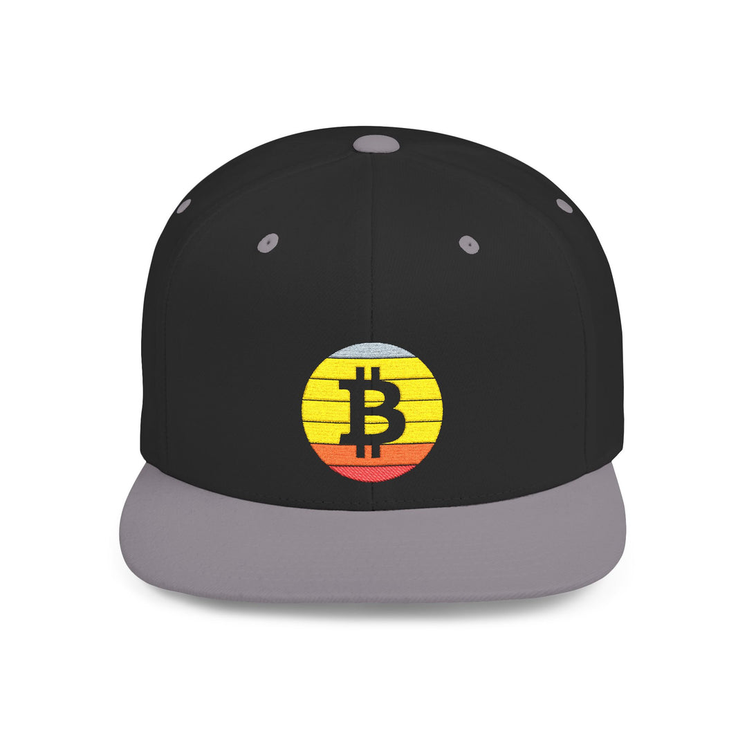 Bitcoin Retro Snapback Hat — Vintage Crypto Logo Flat Bill