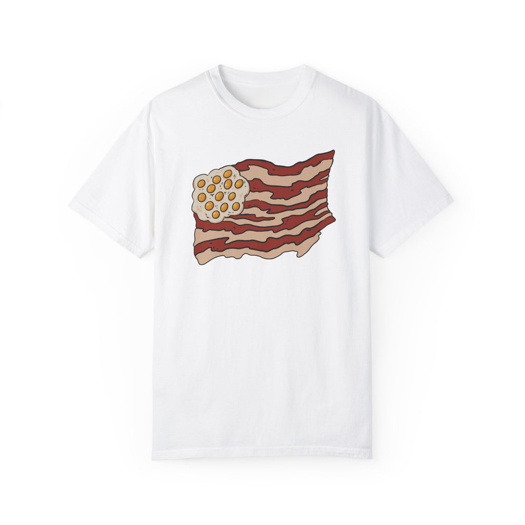 BraggerSwine Unisex Garment-Dyed T-Shirt - Bacon USA Flag