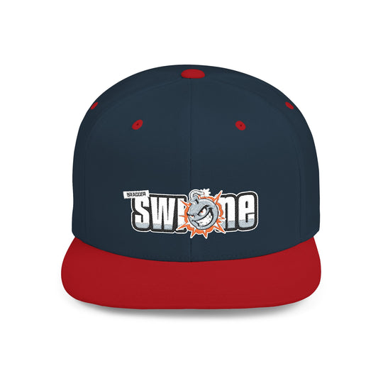 BraggerSwine Bomb Logo Flat Bill Snapback Hat
