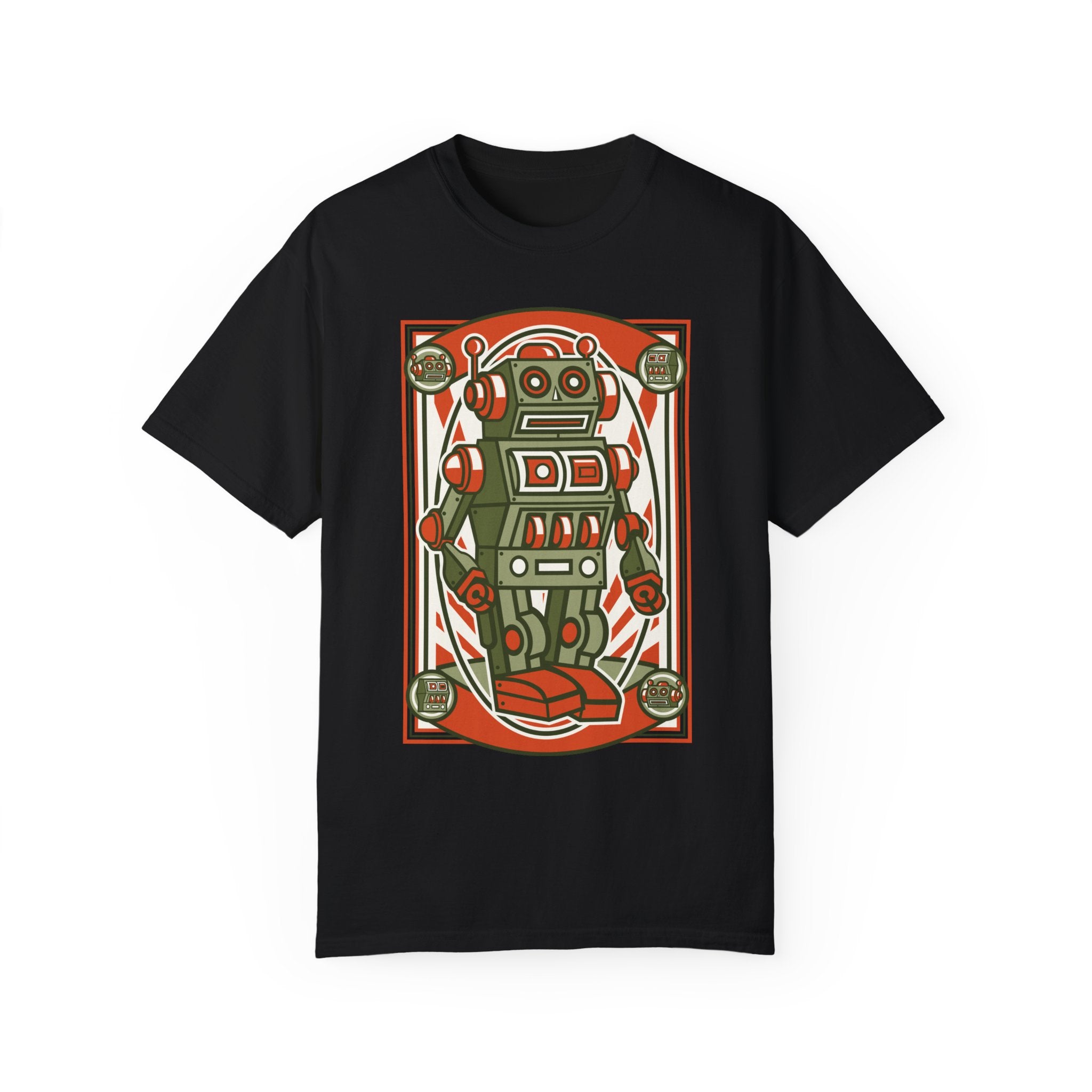 BraggerSwine Unisex Garment-Dyed T-Shirt - Vintage Robot