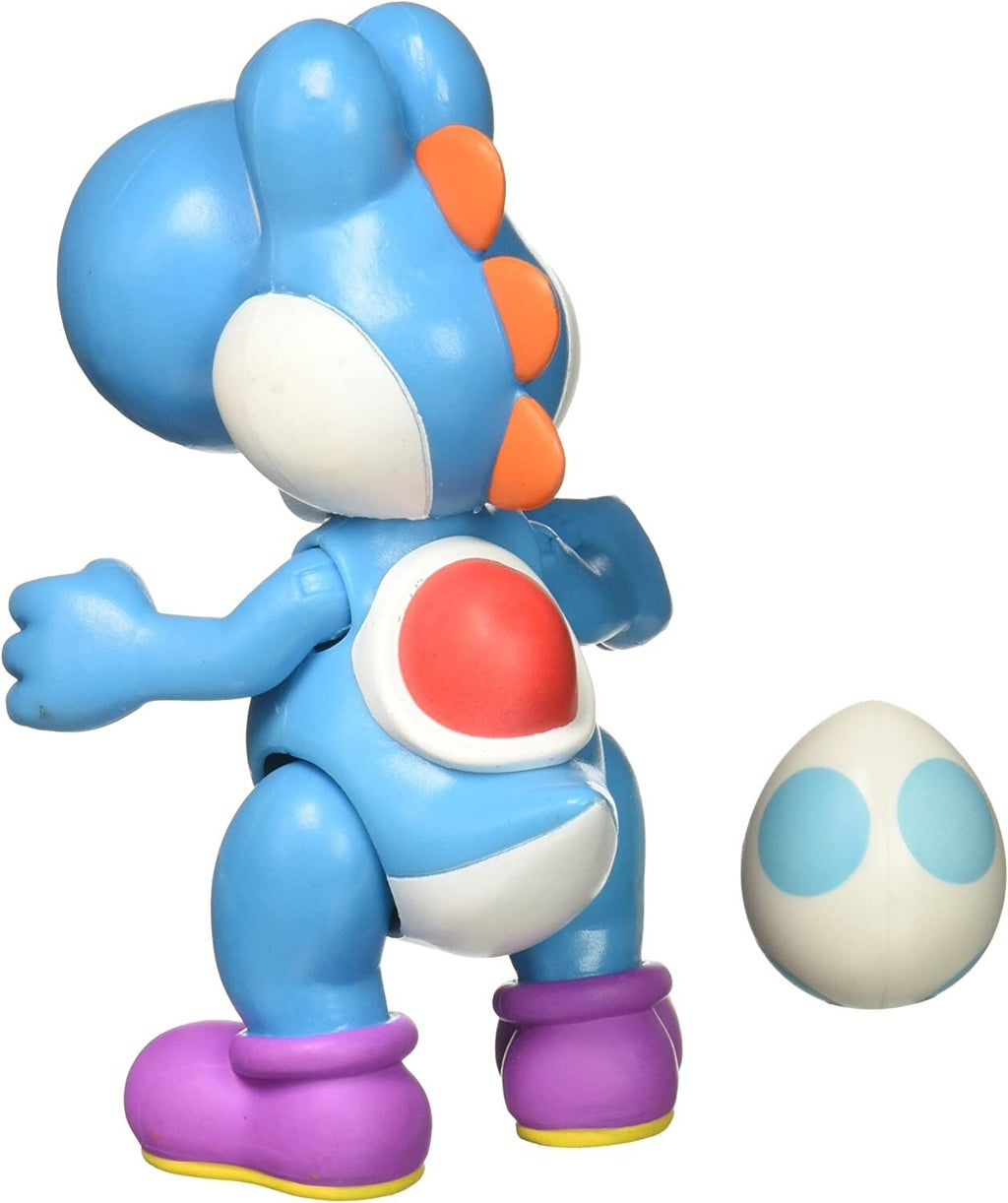 Jakks Pacific World of Nintendo Super Mario Light Blue Yoshi with Egg Figure