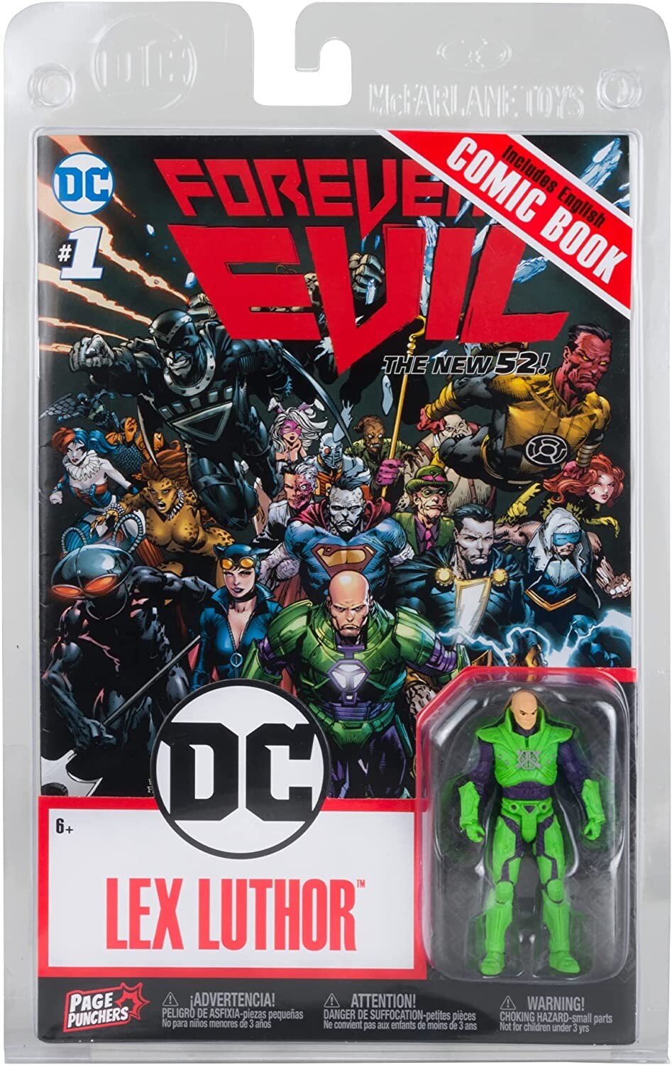 Forever Evil DC Direct Lex Luthor Page Punchers 3" Action Figure With Comic Book