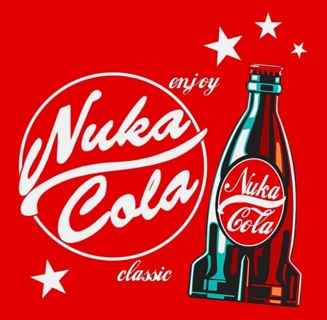 Fallout Nuka Cola Bottle Cap Key Chain with Red & White Bottle Opener