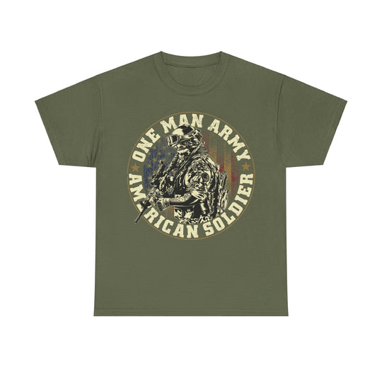 One Man Army American Soldier Unisex Heavy Cotton Tee