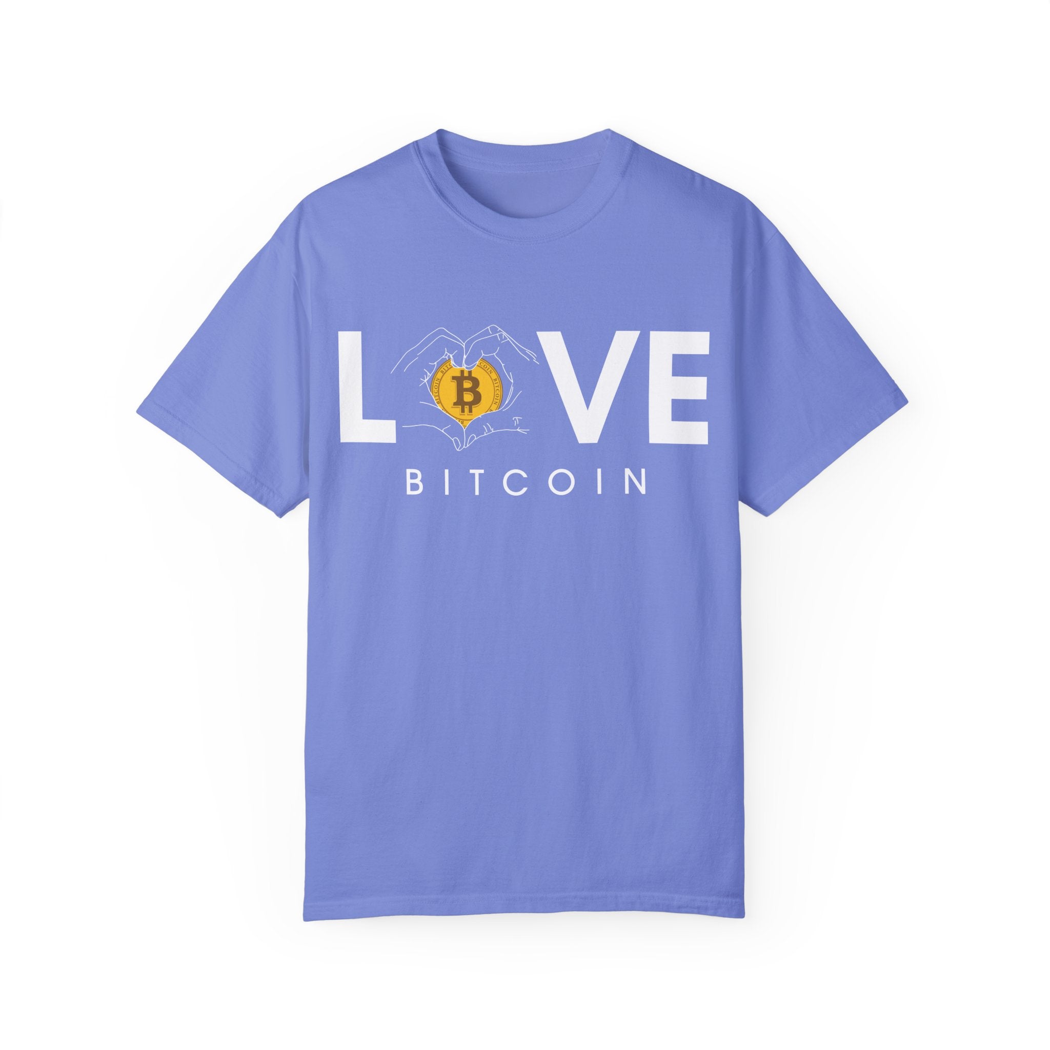 BraggerSwine Unisex Garment-Dyed T-Shirt - Bitcoin Is Love