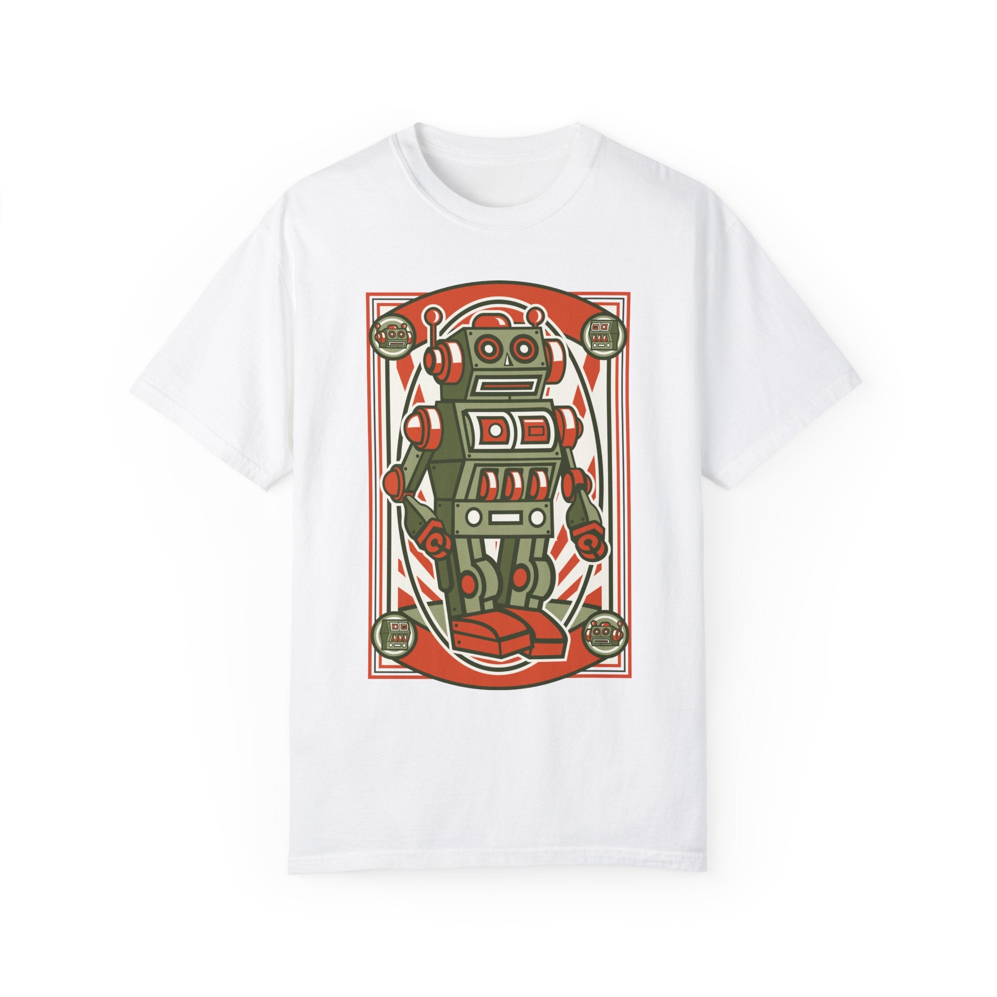 BraggerSwine Unisex Garment-Dyed T-Shirt - Vintage Robot