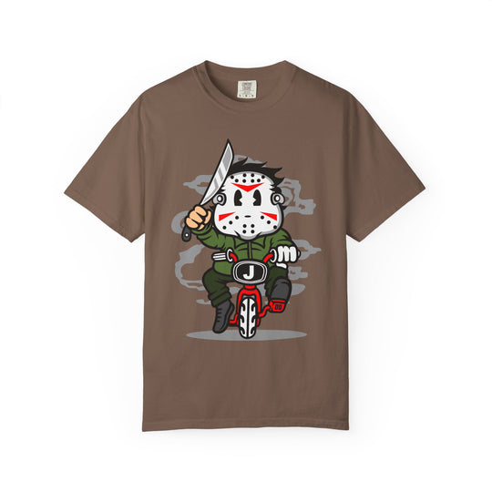 Jason Mask Biker T-Shirt — Retro Horror Moto Tee