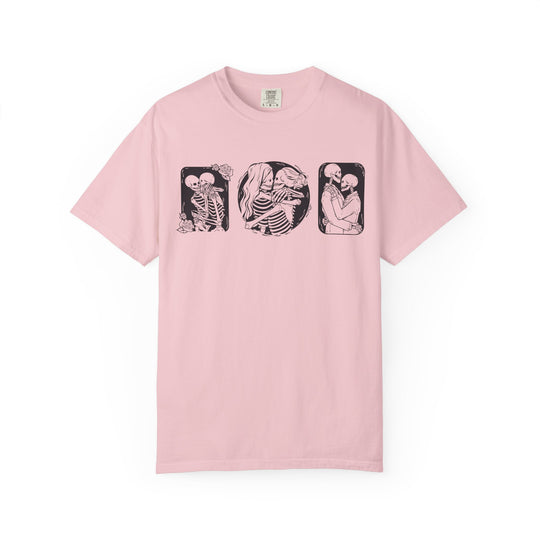 Skeleton Love Graphic T-Shirt — Vintage Gothic Couple Illustration
