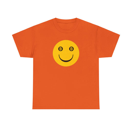 Bitcoin Smiley Face Unisex Heavy Cotton Tee