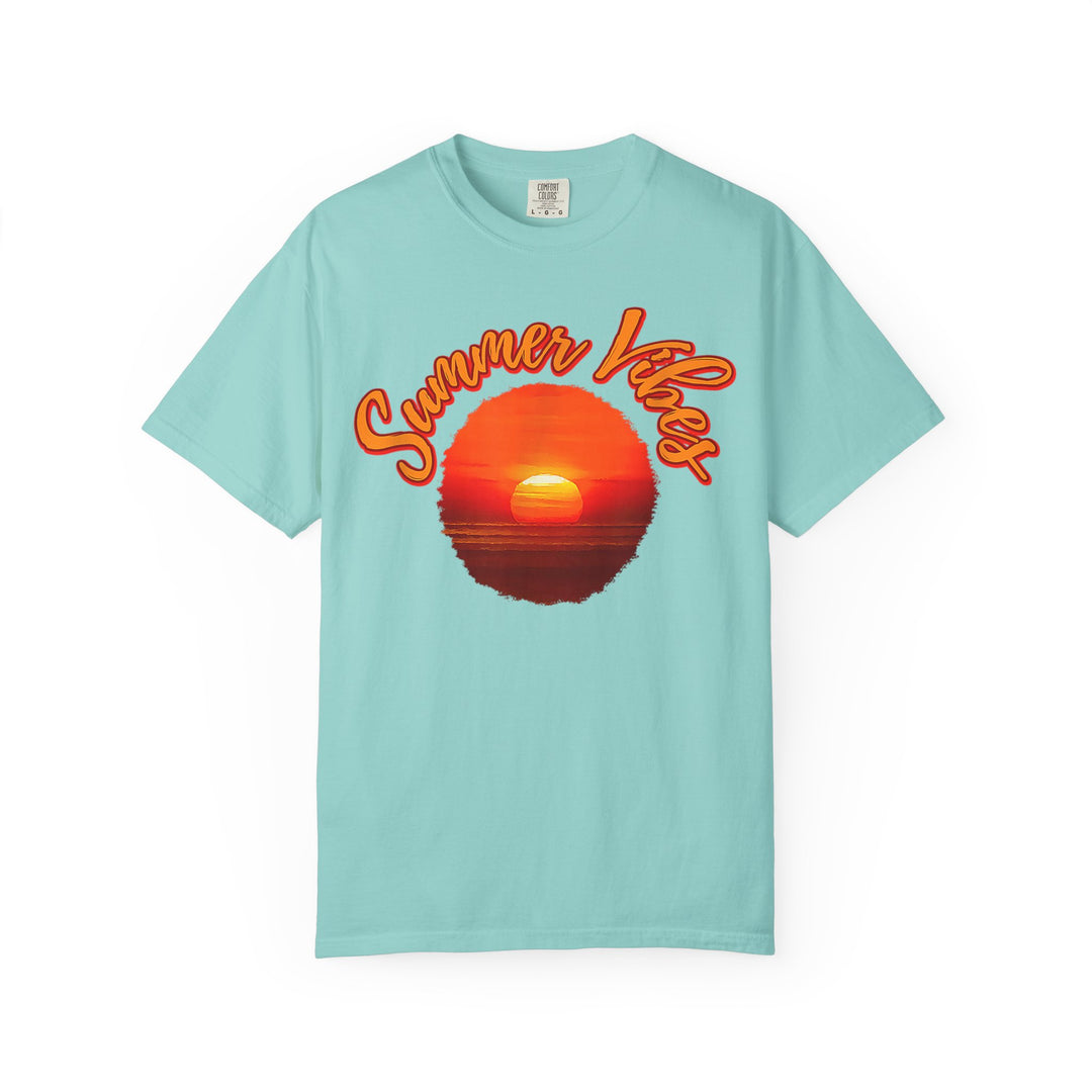 Sunset 'Summer Vibes' T-Shirt — Retro Beach Graphic Tee