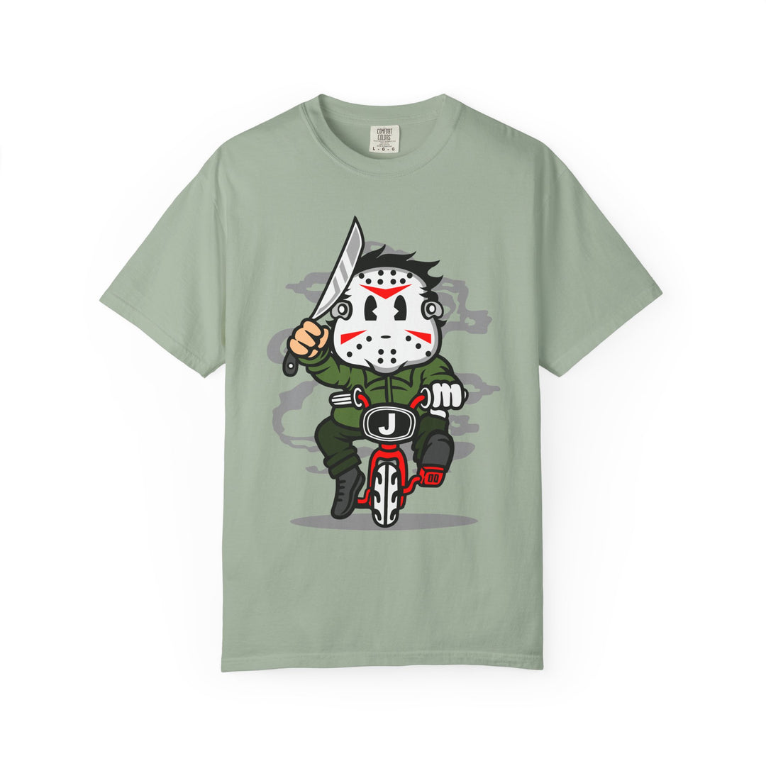 Jason Mask Biker T-Shirt — Retro Horror Moto Tee