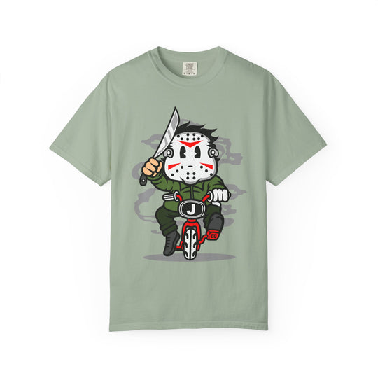 Jason Mask Biker T-Shirt — Retro Horror Moto Tee