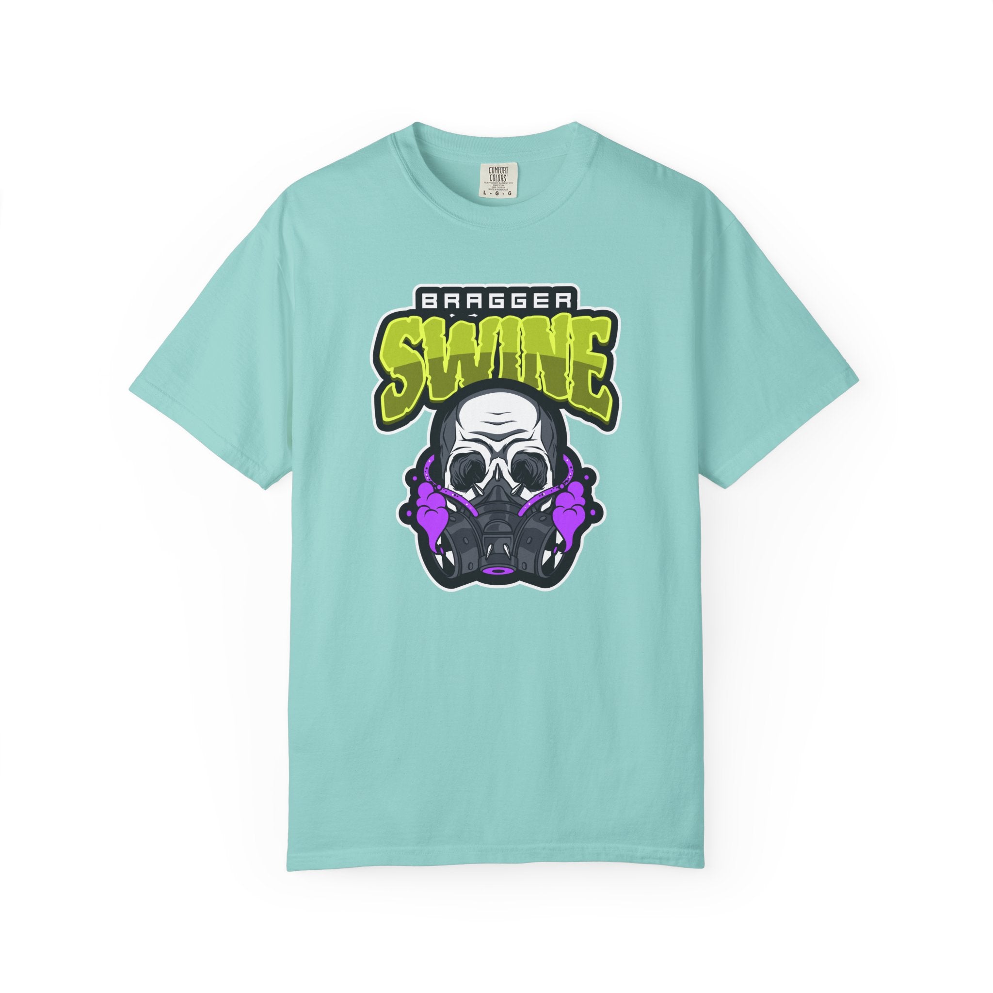 T-Shirt — 'Bragger Swine' Skull Gas Mask Graphic Tee