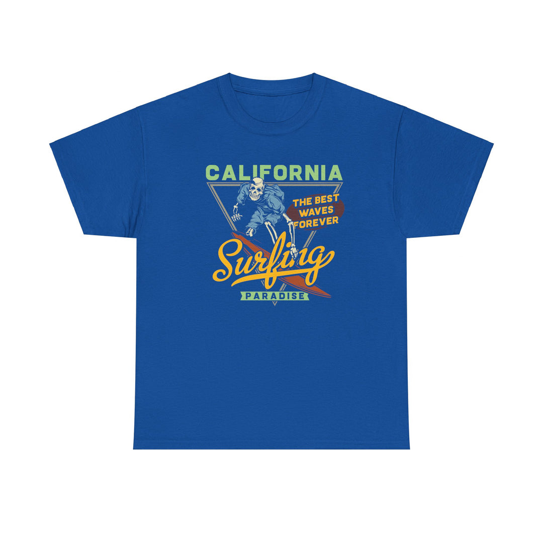 California Surfing Skeleton Unisex Heavy Cotton Tee