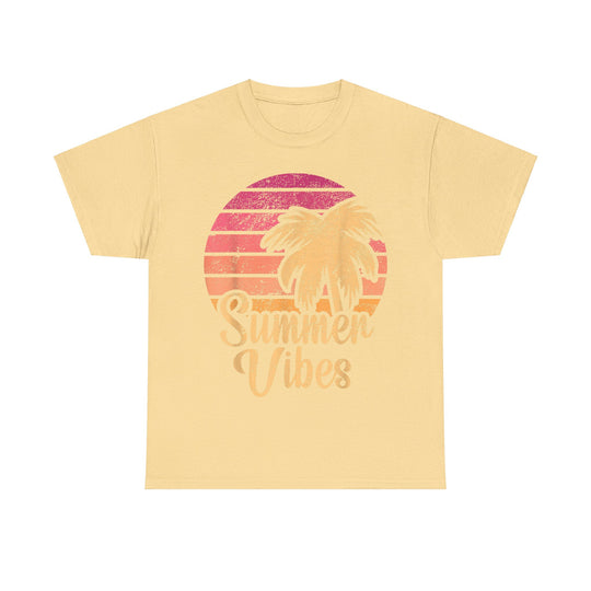 Retro Beach Summer Vibes Unisex Heavy Cotton Tee