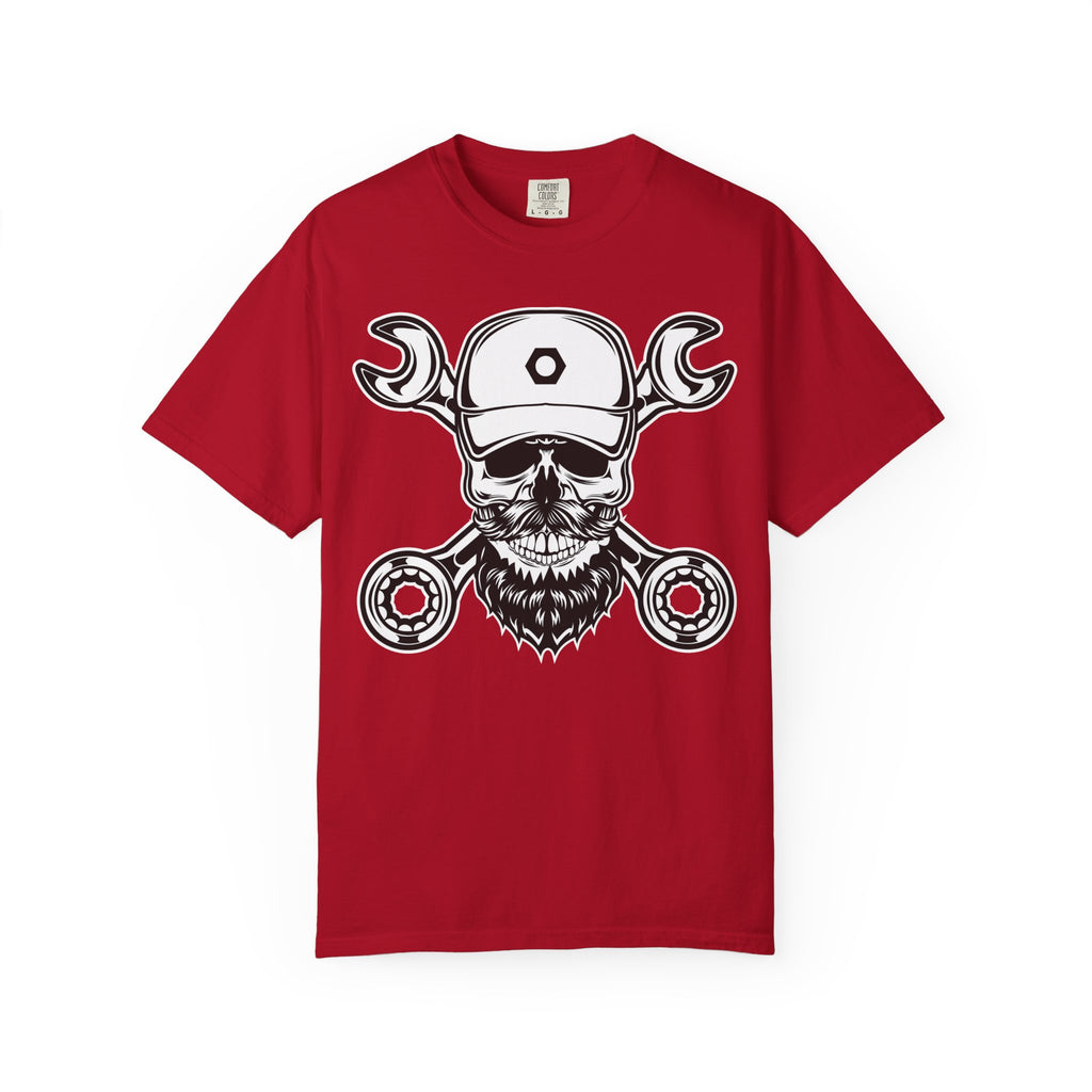 Mechanic Skull & Wrench & Bearing Motorcycle Crew Tee