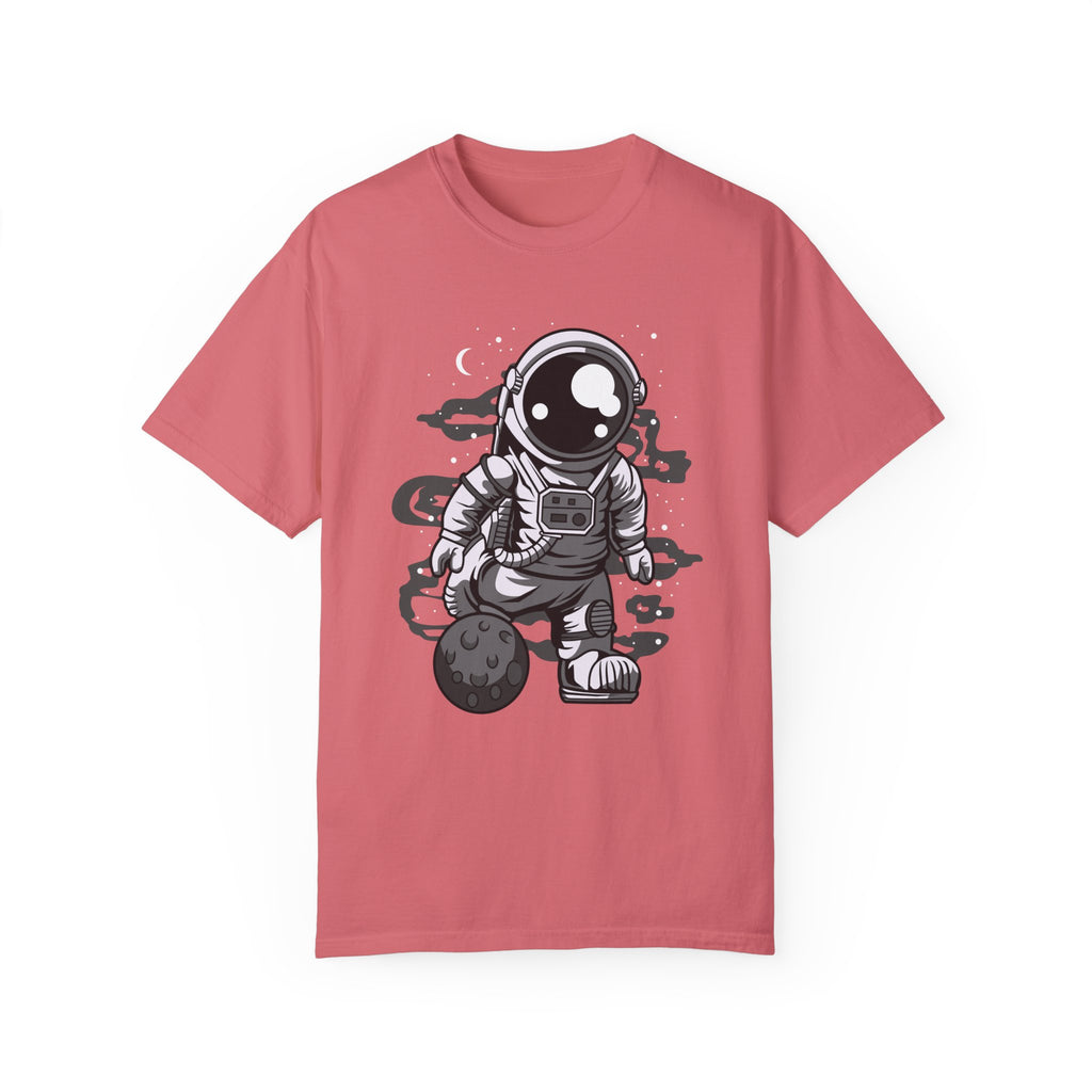BraggerSwine Unisex Garment-Dyed T-Shirt - Astronaut Soccer