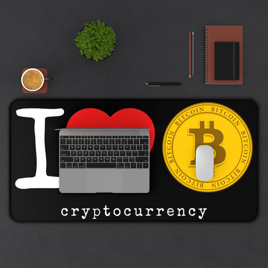 I Heart Bitcoin Desk Mat