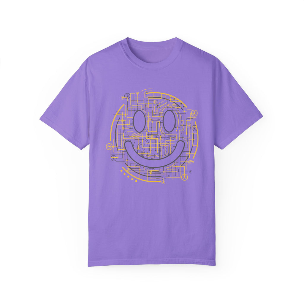 BraggerSwine Unisex Garment-Dyed T-Shirt - Electric Smiley