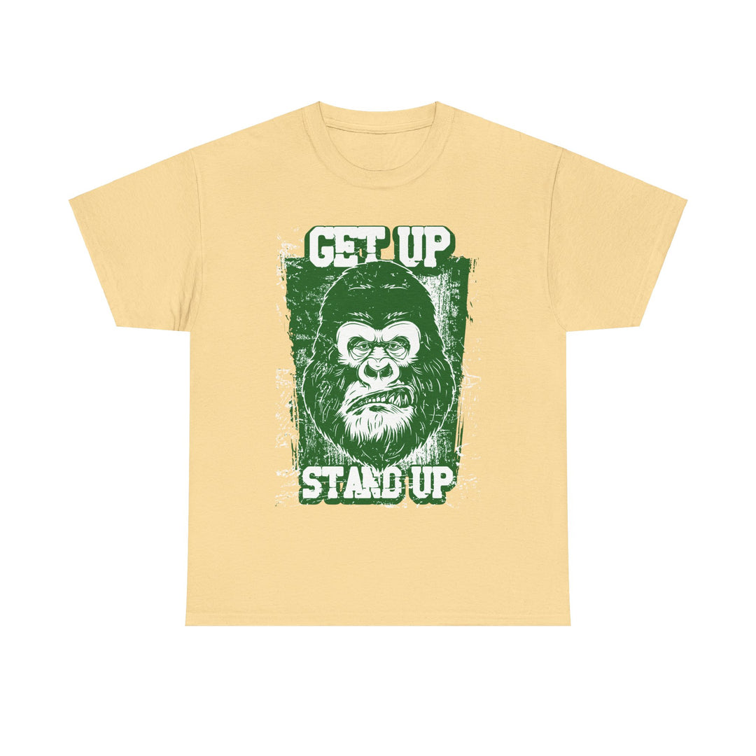 Get Up Stand Up Gorilla Unisex Heavy Cotton Tee