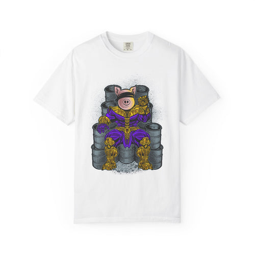 Bragger Swine Throne of Kegs T-Shirt | Beer King Pig Graphic Tee Unisex