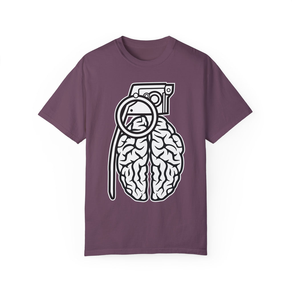 BraggerSwine Unisex Garment-Dyed T-Shirt - Grenade Brain