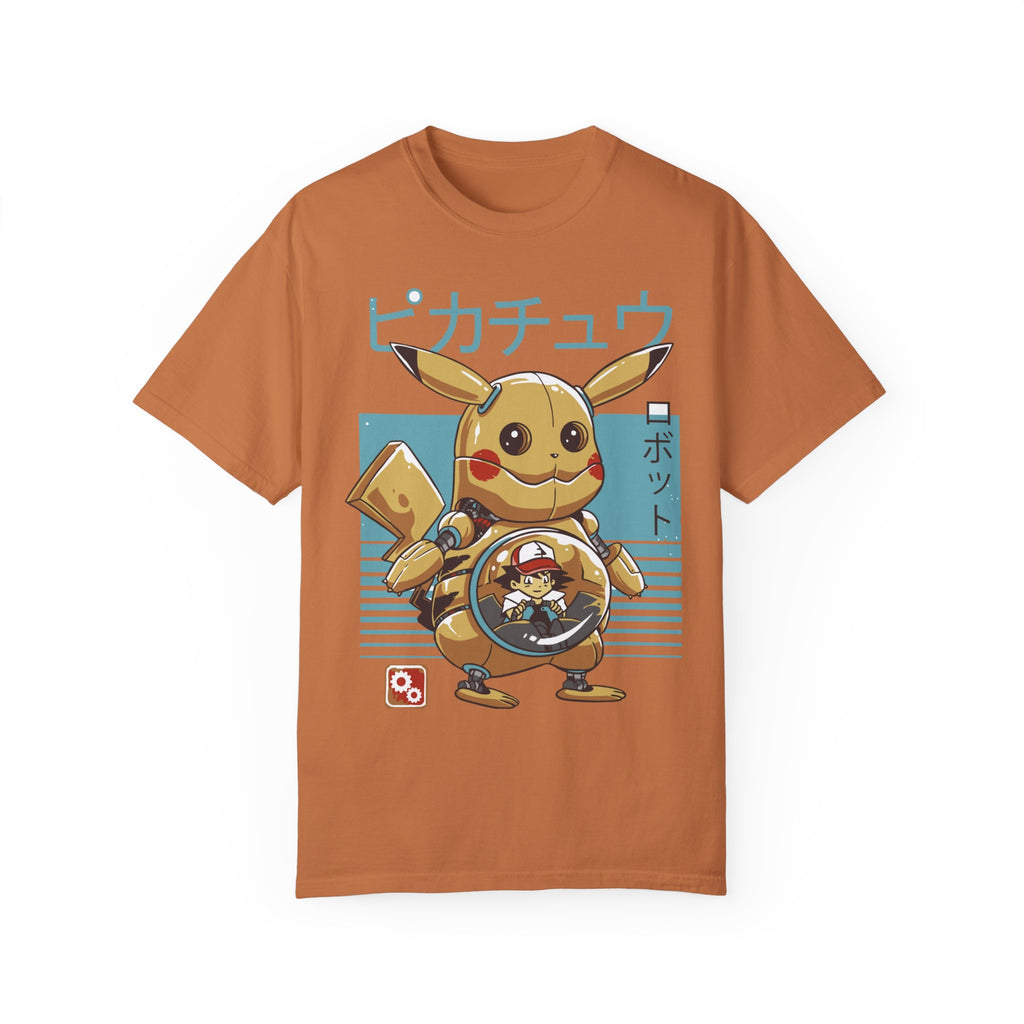 BraggerSwine Unisex Garment-Dyed T-Shirt - Ash y Pika Robot