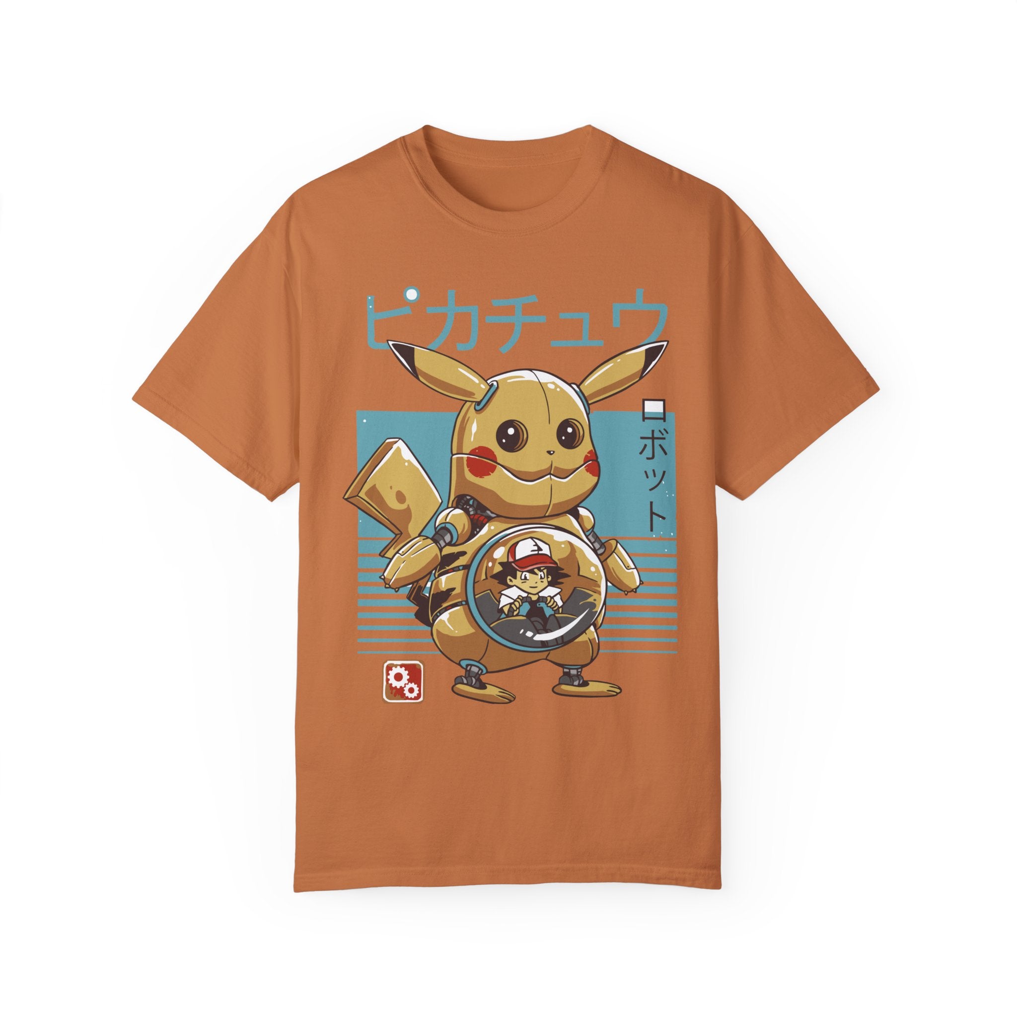 BraggerSwine Unisex Garment-Dyed T-Shirt - Ash y Pika Robot