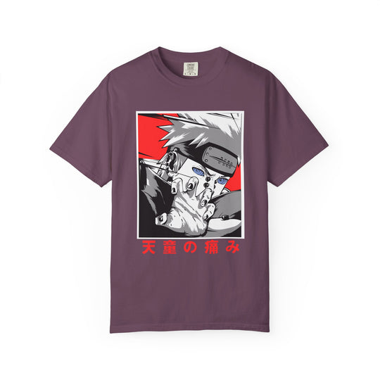 Anime-Style Pain Graphic T-Shirt — Japanese Text “天童の痛み”