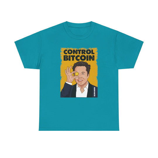 Elon Musk Controls Bitcoin Unisex Heavy Cotton Tee